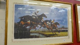 A limited edition print ''The water Jump'' signed in pencil 113/500