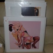 A large collection of prints