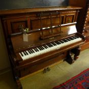 A Bluthner, Leipzig upright iron frame piano W 58 D 27 H 51 cm