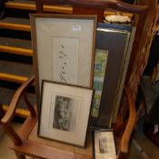 A collection of prints including Van Gogh a portrait of Victoria and others