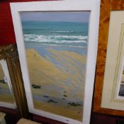 An oil on board solitary figure on sandy beach signed lower right