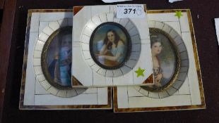 A pair of miniature portraits and a similar
