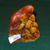 A Chinese soapstone carving of a landscape scene