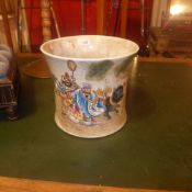 A Chinese porcelain pot decorated with legendary scenes