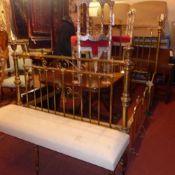 A Victorian brass bedstead with side rails