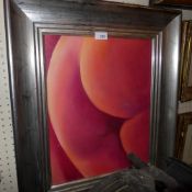 A contemporary oil on canvas by Russian artist Irina Pavlova M'Gahan of a ladies bottom details to