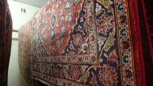 Two fine central Persian Kashan rugs 147 x 100 cm and 150 x 100 cm central pendant medallion on a