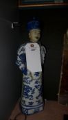A pair of figurines of Chinamen in traditional costume