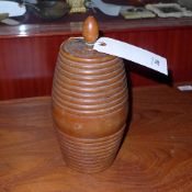 A wooden treen ships powder barrel