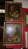 A pair of oils on canvas still life signed Bailey