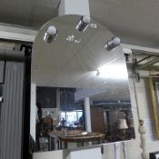 A 1960's/1970's three light bathroom/dressing mirror