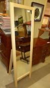 A modern oak cheval mirror