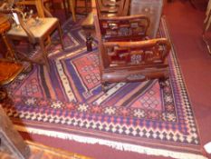 An extremely fine South West Persian Qashgai Kilim carpet 300 x 208 cm double pole medallion on a