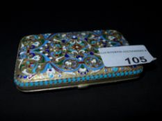 A C1890 hallmarked Russian silver and cloisonne cigarette case, 840 standard with Moscow makers mark