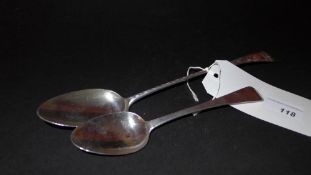 A Georgian hallmarked Scottish silver bright cut basting spoon together with a Georgian hallmarked