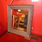 A C19th cast bronze framed mirror