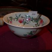 A Chinese famille rose porcelain bowl decorated with peaches