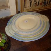 A set of five Art Deco meat platters of graduating size