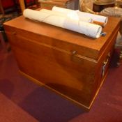 A C19th camphorwood trunk of single form