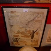 A glazed and framed Johnnie Walker engraving