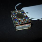 A C1890 hallmarked Russian silver and cloisonne matchbox holder 840 standard assayed in Moscow