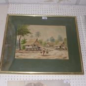 A watercolour Village Scene 'Penang, May 76'  marked Atu Feringgie