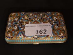 A C1890 hallmarked Russian silver and cloisonne cigarette case, 840 standard with Moscow makers mark