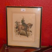 A C1900 chromolithograph of the Cape Mountain Rifles British South African cavalry unit by Henry