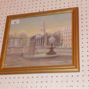 A watercolour by Gwen White 'St Martins in the fields' glazed and framed with details verso