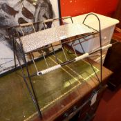 A retro wire magazine rack