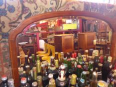 An Edwardian inlaid mahogany dressing table mirror