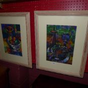 A pair of pastel studies by Titiana Roge