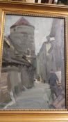 An oil on board of street in Tallinin by Dubinchik painted 1963
