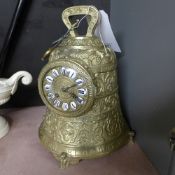 A French brass incised Bell form monks e
