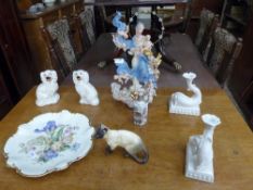 A Rosenthal plate pair of Staffordshire dogs porcelain figure