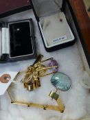 A collection of 18ct gold marked jewelle