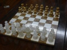 An onyx chess set