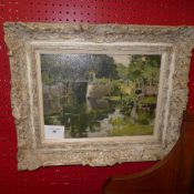 A Bertram Priestman oil on board canal l