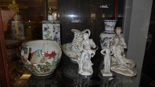 An early C20th oriental vase converted i