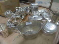 A collection of silver plated items incl