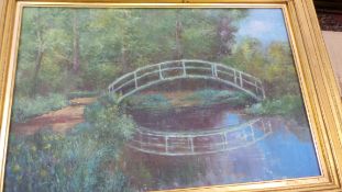 An oil on board after Monet in gilded frame