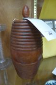 A wooden treen ships powder barrel