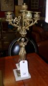A pair of classical design brass and mar