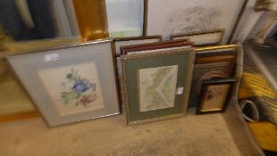 A collection of prints and watercolours