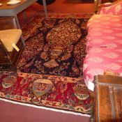 A fine North East Persian Meshad carpet 320 x 245 cm repeating tree of life design on a sapphire