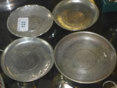 A set of four Chinese style silver plate