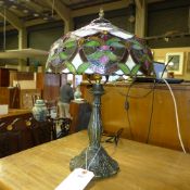 A Tiffany style lamp with floral shade