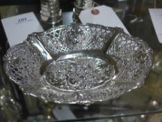 A continental silver pierced oval dish w