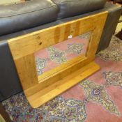 A pine overmantle mirror