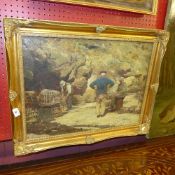 An oil on board Newlyn School fisher fol